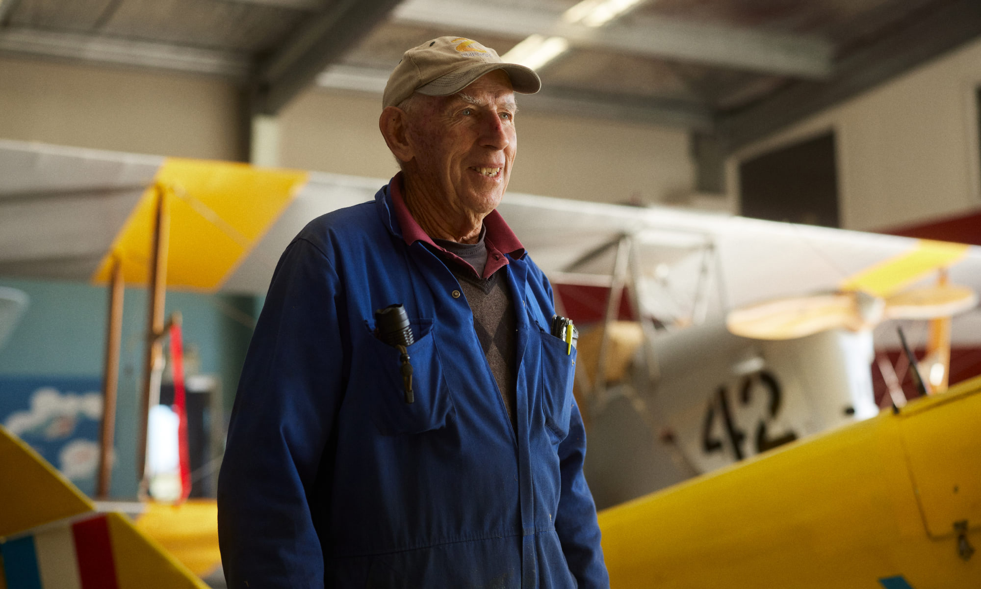 Ardmore older male aviation technician smiling